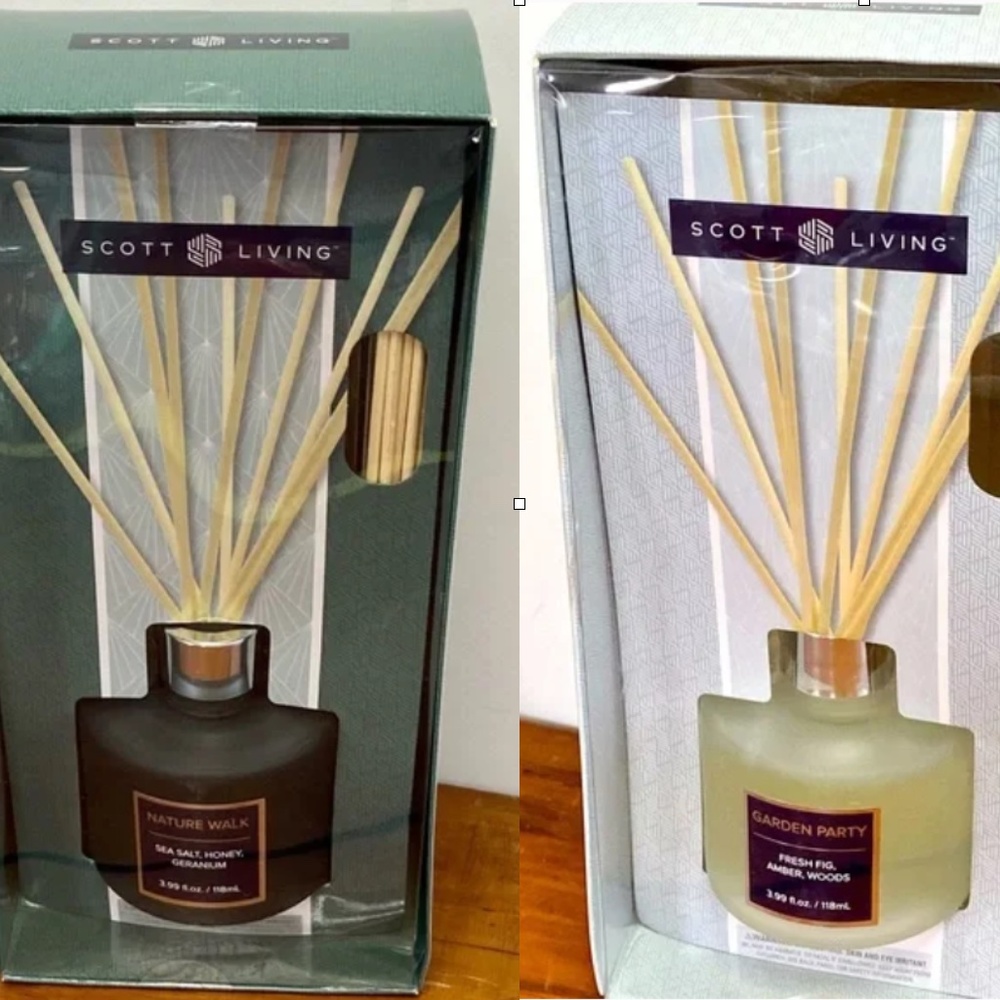 SET of 2 Reed Diffusers - "Nature Walk" & "Sea Salt, Honey, Geranium NIB